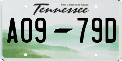 TN license plate A0979D