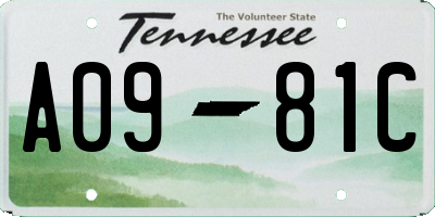 TN license plate A0981C