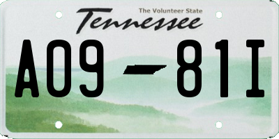 TN license plate A0981I