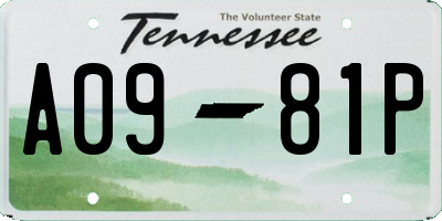 TN license plate A0981P