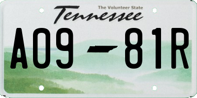 TN license plate A0981R