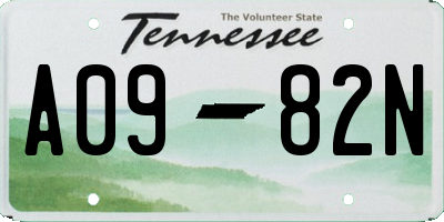 TN license plate A0982N