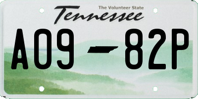 TN license plate A0982P