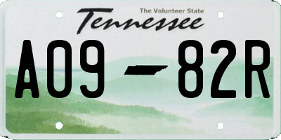 TN license plate A0982R