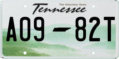 TN license plate A0982T