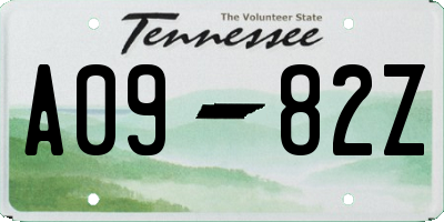 TN license plate A0982Z