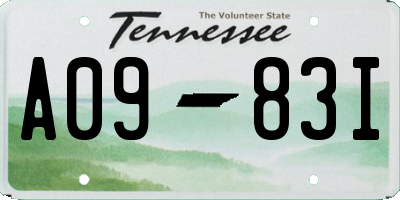 TN license plate A0983I