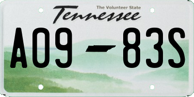TN license plate A0983S