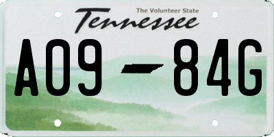 TN license plate A0984G