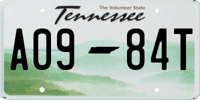 TN license plate A0984T