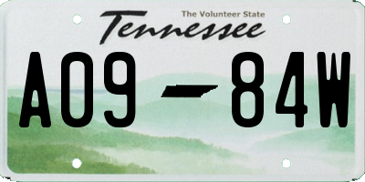 TN license plate A0984W