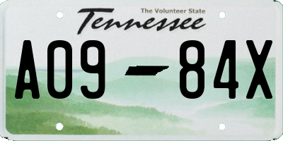 TN license plate A0984X