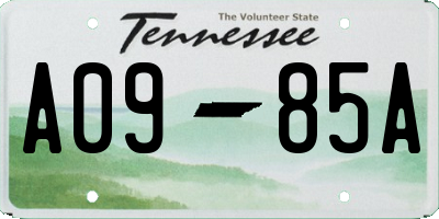 TN license plate A0985A