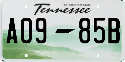 TN license plate A0985B