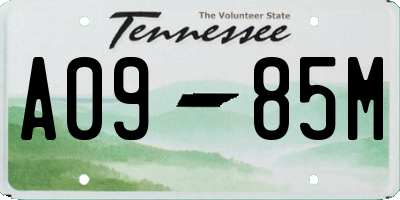 TN license plate A0985M