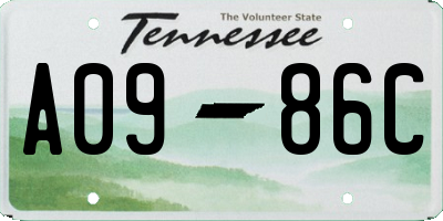 TN license plate A0986C