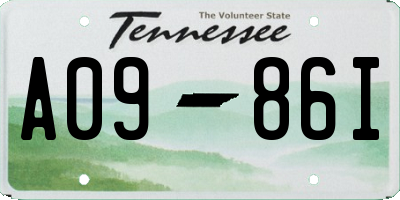 TN license plate A0986I