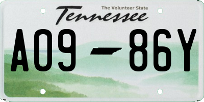 TN license plate A0986Y