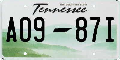 TN license plate A0987I