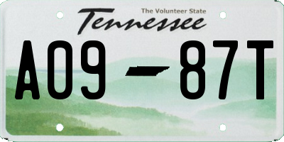 TN license plate A0987T