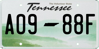 TN license plate A0988F