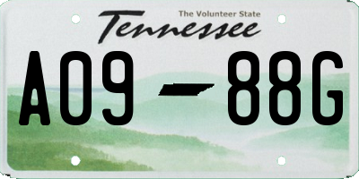 TN license plate A0988G