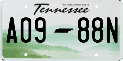 TN license plate A0988N