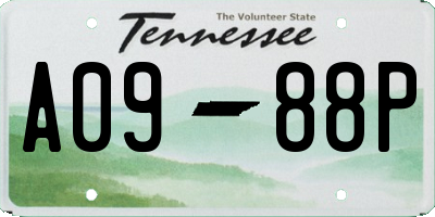 TN license plate A0988P