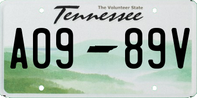 TN license plate A0989V
