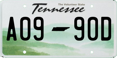 TN license plate A0990D