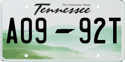 TN license plate A0992T