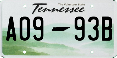 TN license plate A0993B