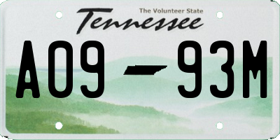 TN license plate A0993M