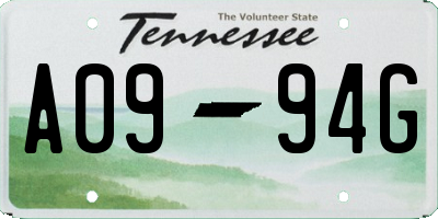 TN license plate A0994G