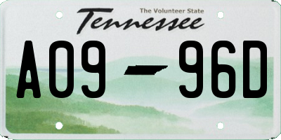 TN license plate A0996D