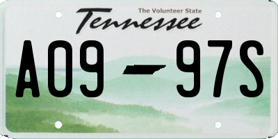 TN license plate A0997S