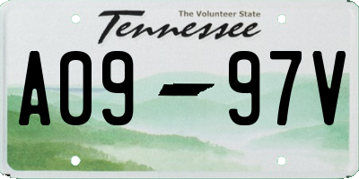 TN license plate A0997V