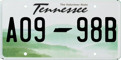 TN license plate A0998B