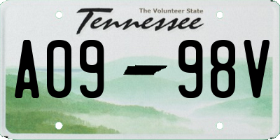 TN license plate A0998V