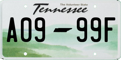 TN license plate A0999F