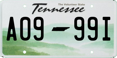 TN license plate A0999I