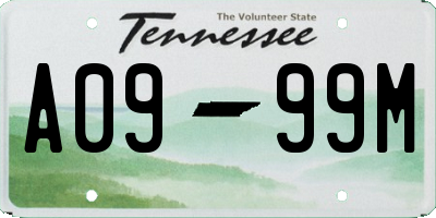 TN license plate A0999M
