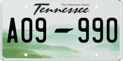 TN license plate A0999O