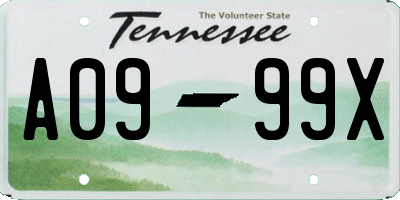 TN license plate A0999X