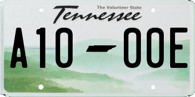 TN license plate A1000E