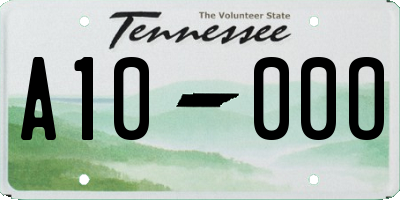 TN license plate A1000O