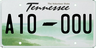 TN license plate A1000U