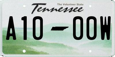 TN license plate A1000W