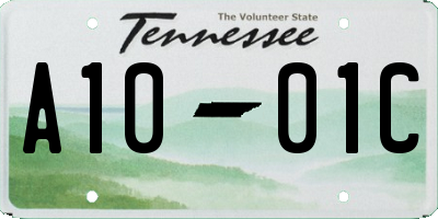 TN license plate A1001C
