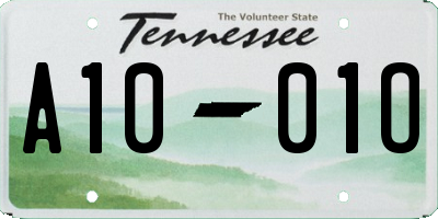 TN license plate A1001O